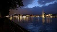 The skyline in Hamburg, Germany.