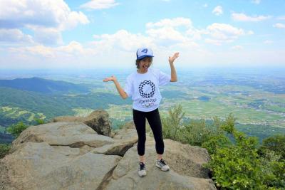 Lorraine on top of Mt. Tsukuba 